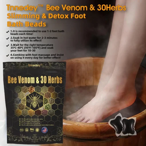 Tnnedey™ Bee Venom & 30 Herbs 𝐅𝐢𝐫𝐦𝐢𝐧𝐠 𝐒𝐥𝐢𝐦𝐦𝐢𝐧𝐠 & 𝐃𝐞𝐭𝐨𝐱 𝐅𝐨𝐨𝐭 𝐁𝐚𝐭𝐡 𝐁𝐞𝐚𝐝𝐬