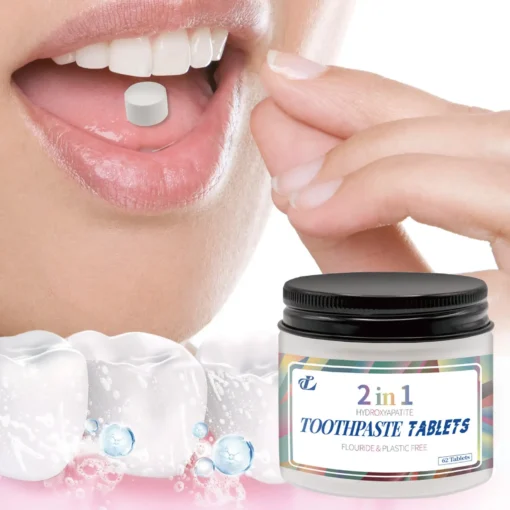 Toothpaste Tablets - Nano Hydroxyapatite, Flouride & Plastic Free, Eco & Travel Friendly - Remineralize with NHA (1 Month)